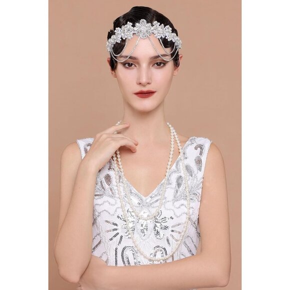 1920s Flapper Headpiece Roaring 20s Headband Vintage Hair Accessory main image 4